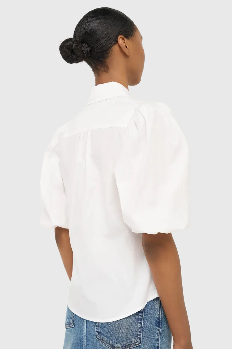 Weiße Baumwollbluse für Damen Lars Weiß