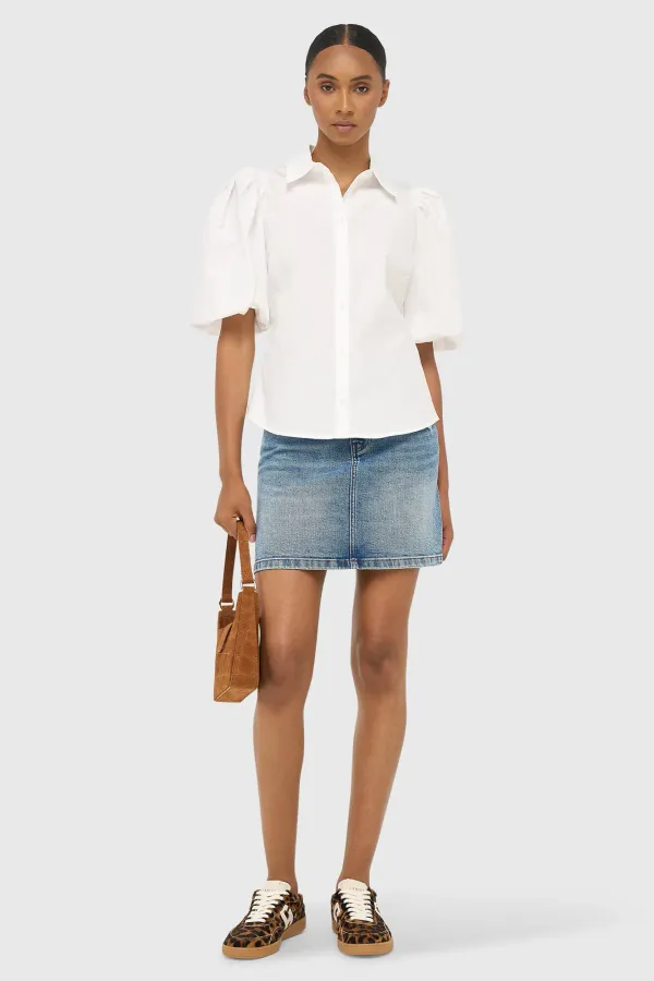 Women's White Cotton Blouse Lars White