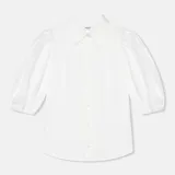 Witte Katoenen Blouse Dames Lars Wit