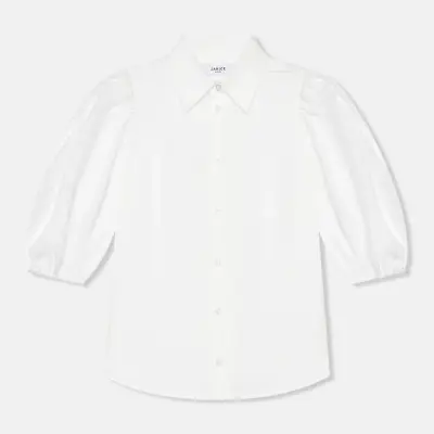Weiße Baumwollbluse für Damen Lars Weiß