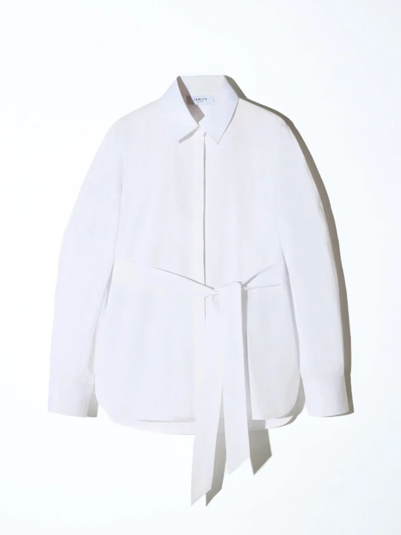 Witte Katoenen Blouse Dames Pof Mouw Glyn