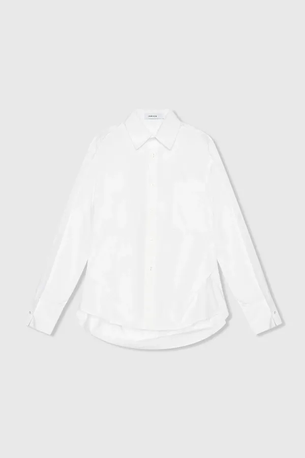 White Cotton Oversized Women's Blouse Phil