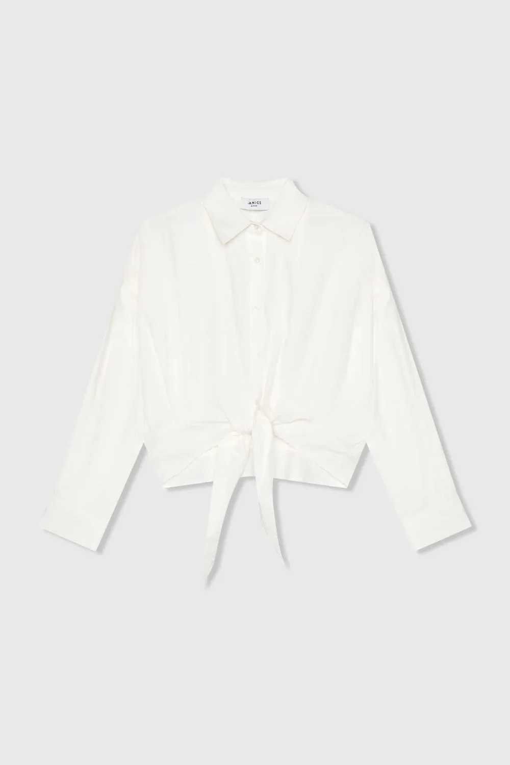 White Cotton Bow Blouse for Women by David