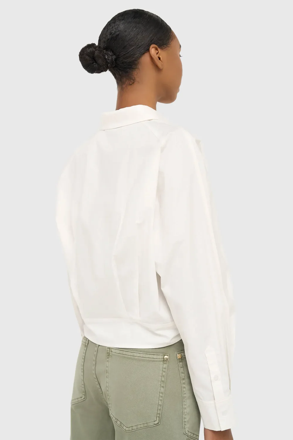 White Cotton Bow Blouse for Women by David