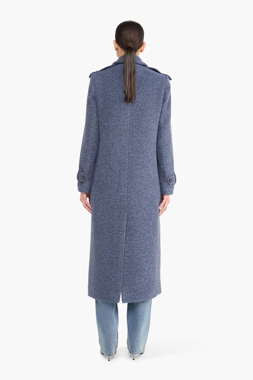 Wollen Lange Dames Jas Lennon Blauw