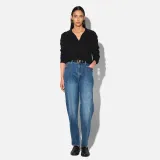 Worker Jeans Dames Barrel Fit Stretch Mid Rise Morrison Blauw 469