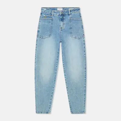 Women's Worker Jeans, Barrel Fit, Stretch, Mid Rise, Morrison Blue, 786