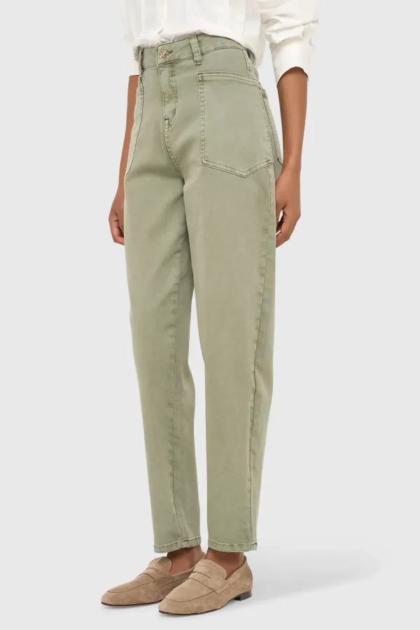 Women's Worker Jeans, Barrel Fit, Stretch, Mid-Rise, Morrison Green 943