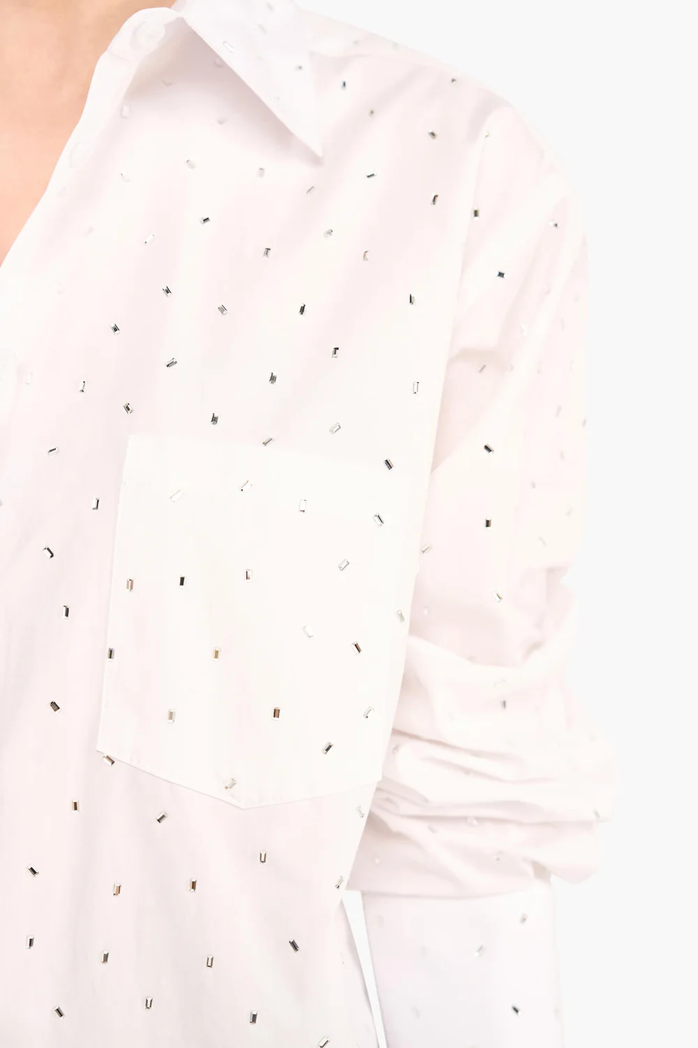 Katoenen Blouse Dames Steentjes Kygo Wit