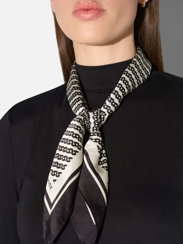 Zijden Sjaal Dames Effron Logo Ketting Zwart