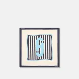 Zijden Sjaal Dames Print Effron Blauw Gestreept