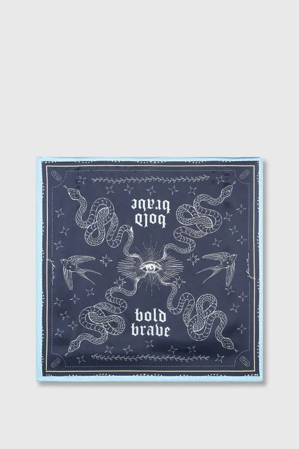 Zijden Sjaal Dames Print Effron Blauw