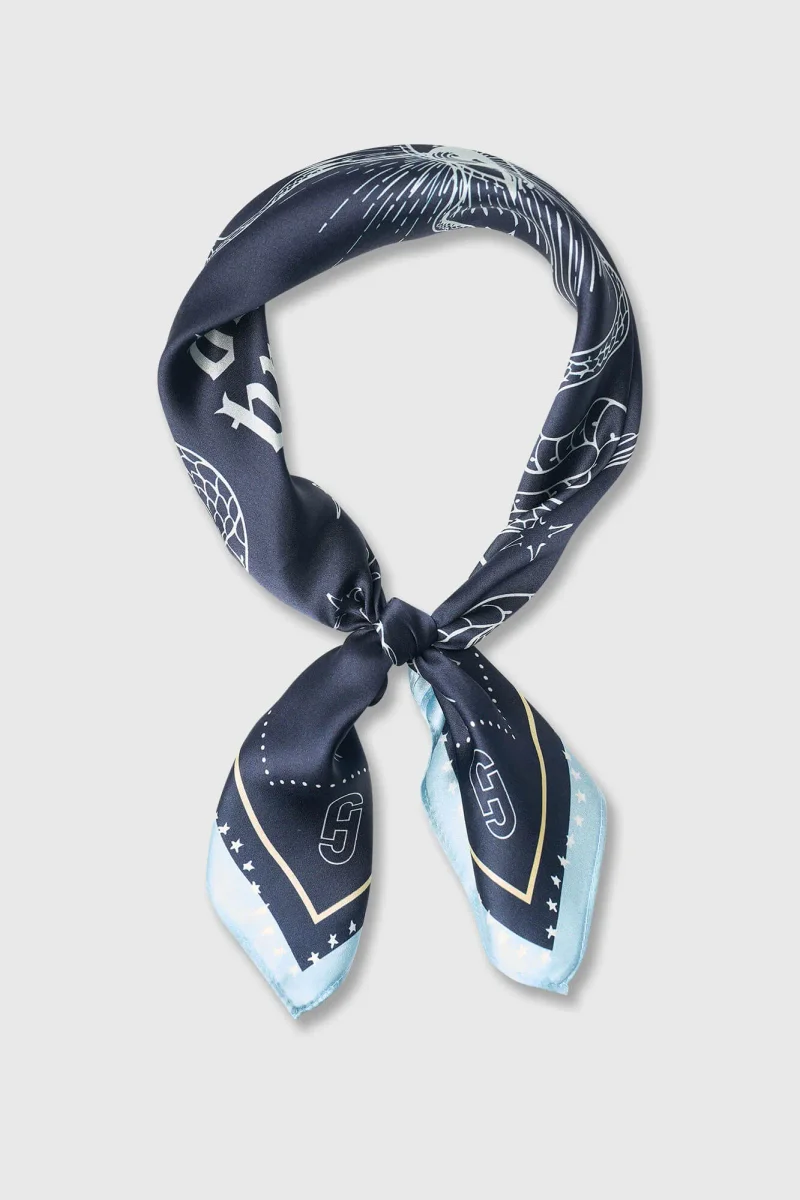 Women's Silk Scarf, Effron Blue Print