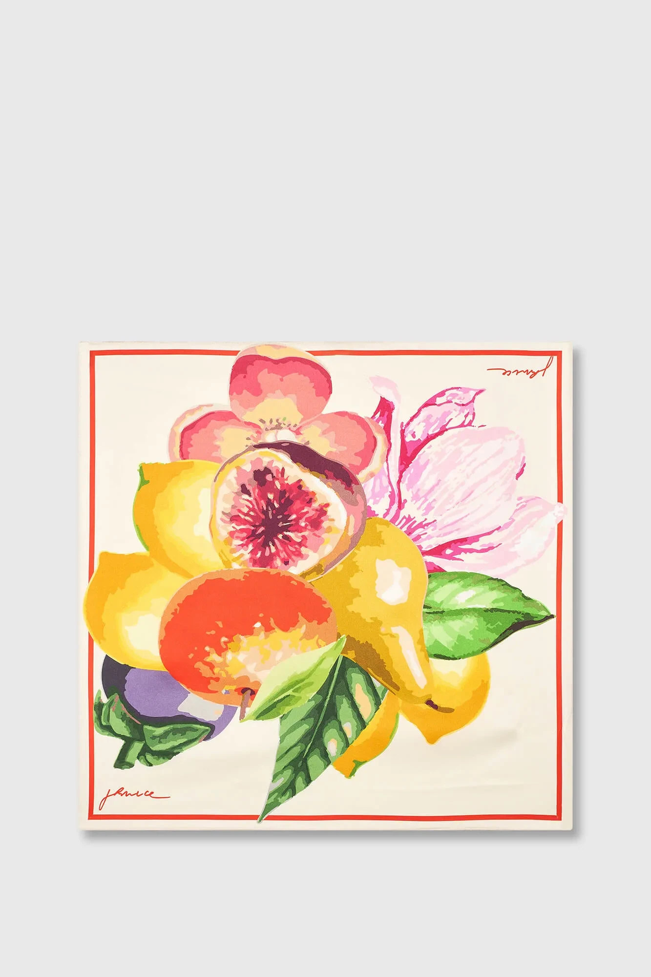 Seidenschal für Damen, Print „Effron“, mehrfarbige Blumen
