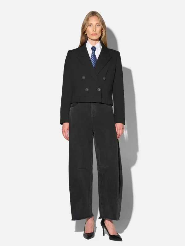 Zwarte Blazer Dames Kort Stan