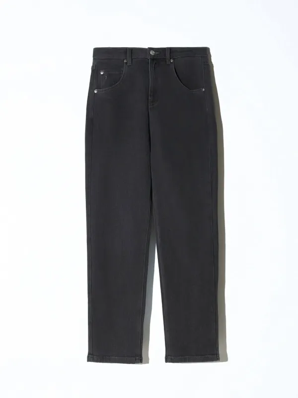 Zwarte Boyfriend Jeans Dames Mid Rise Bailey 813