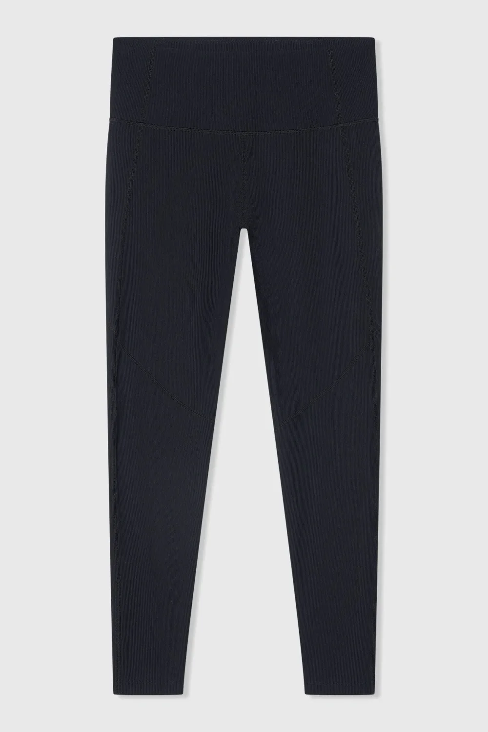 Women's Black Ribbed Sports Activewear Leggings Ye